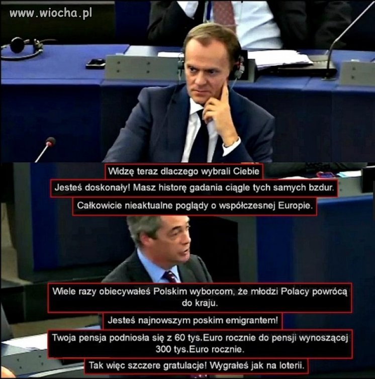 NIGEL FARAGE DO TUSKA W PE.
