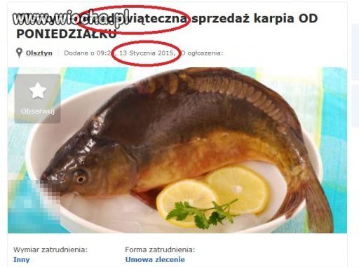 Przedświąteczna sprzedaż karpia
