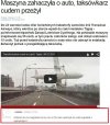 Maszyna zahaczyła o auto