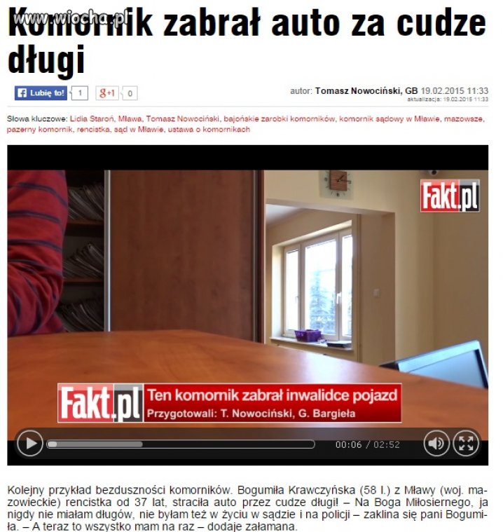 Komornik zabrał auto