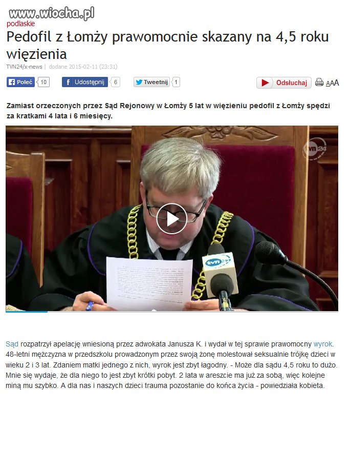 Paranoja wymiaru *NIE*Sprawiedliwości w Łomży.
