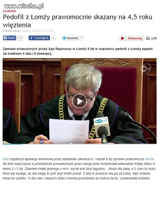 Paranoja wymiaru *NIE*Sprawiedliwości w Łomży.
