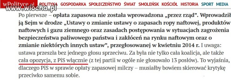 Opłata "zapasowa" paliwowa, czas obalić mity !