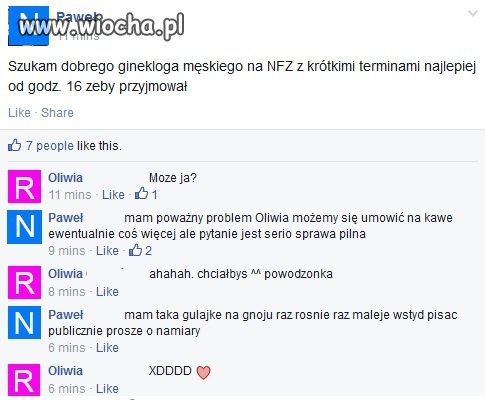 Męski ginekolog poszukiwany