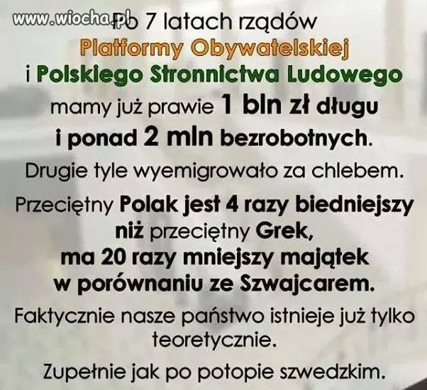 7 tłustych lat Platwormy i PSL!