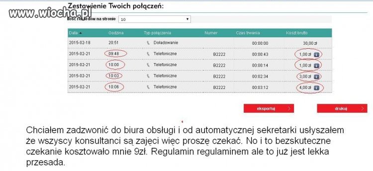 Koszt oczekiwania na rozmowę z konsultantem