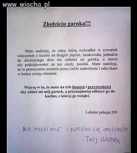 Do złodzieja garnka