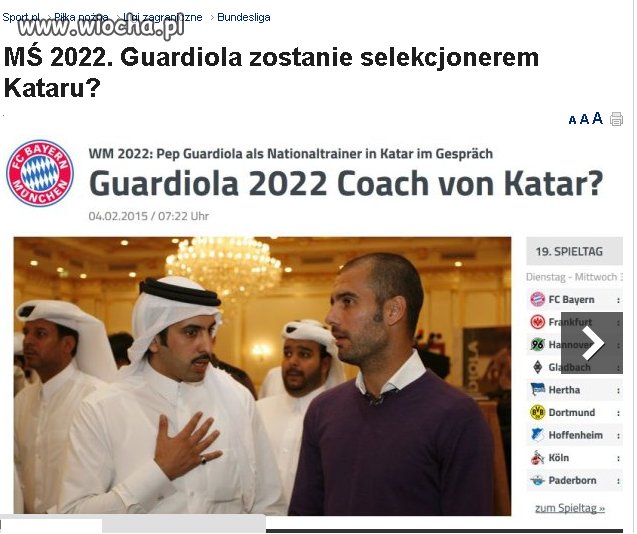 Szejkowie z Kataru próbują kupić Mistrzostwo...