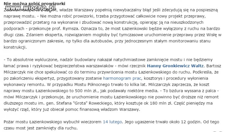 Koszt naprawy M.Łazienkowskiego. Tak to jest jak