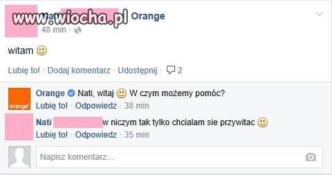 Chciała się tylko przywitać