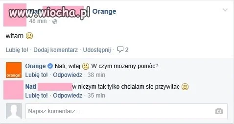 Chciała się tylko przywitać