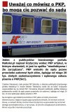 PKP SA może się obrazić i żądać 20 tys. zł