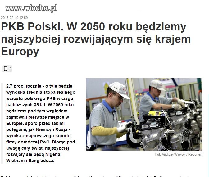 Cieszmy się. "Niebawem w 2050r." będziemy najlepsi