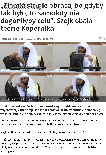 Muzułmanin obala  teorię Kopernika  