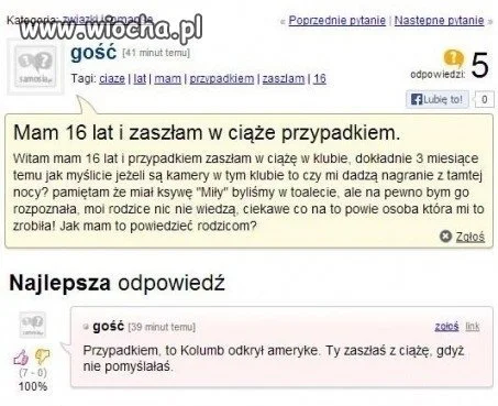 Miała 16lat jak zaszła przypadkiem w ciąże