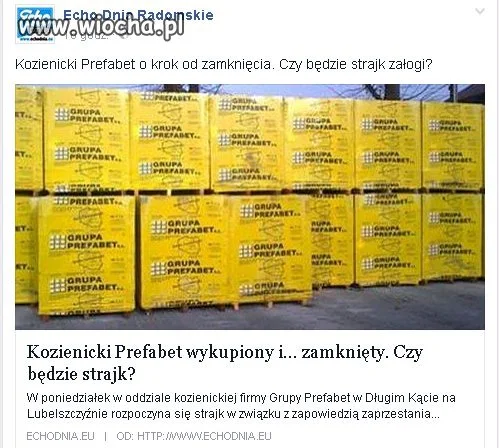 Kolejny zakład kupiony po to by padł...