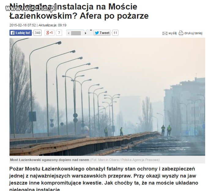 Zjarały się światłowody Mins.Obrony i Kom.Głów Po