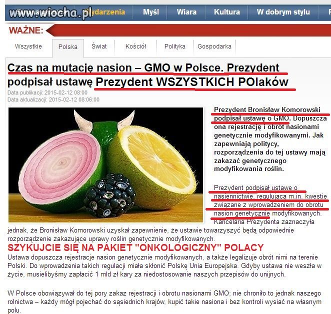 I tak, jak zwykle PSL-PO przemyciło GMO