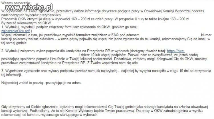 Jawne naciąganie na głosy w ofertach pracy