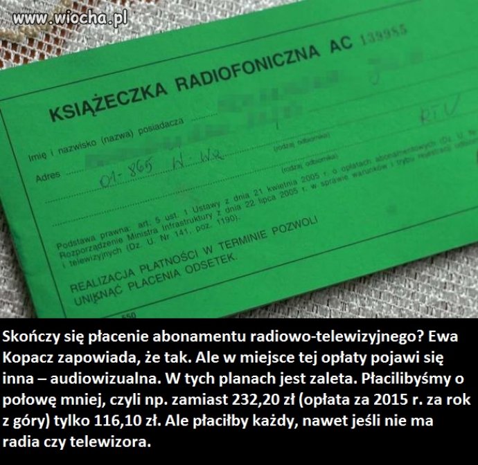To nic, że nie posiadasz radia i telewizora
