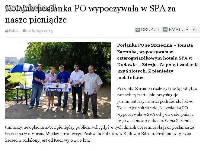A tymczasem PO  pojechało na wypoczynek   