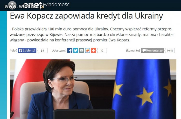 100 mln euro pomocy dla Ukrainy