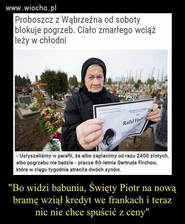 Jestem za tym aby państwo grzebało zmarłych