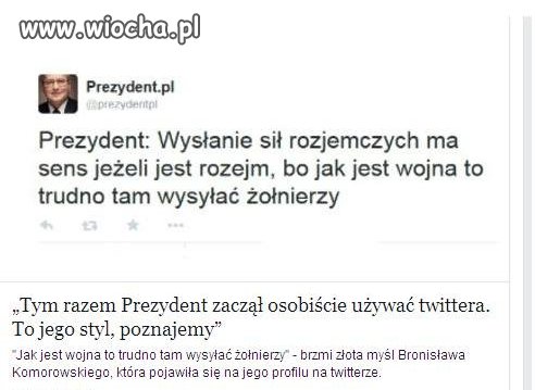 Prezydent zaczął użuwać twittera.