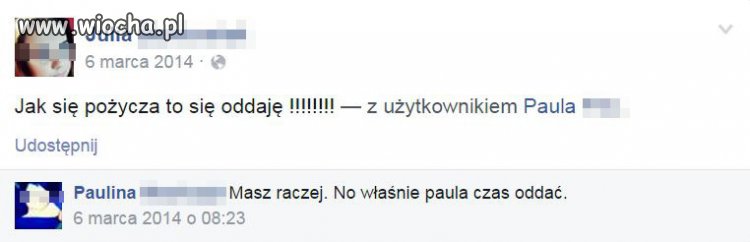 Czas oddać dług.