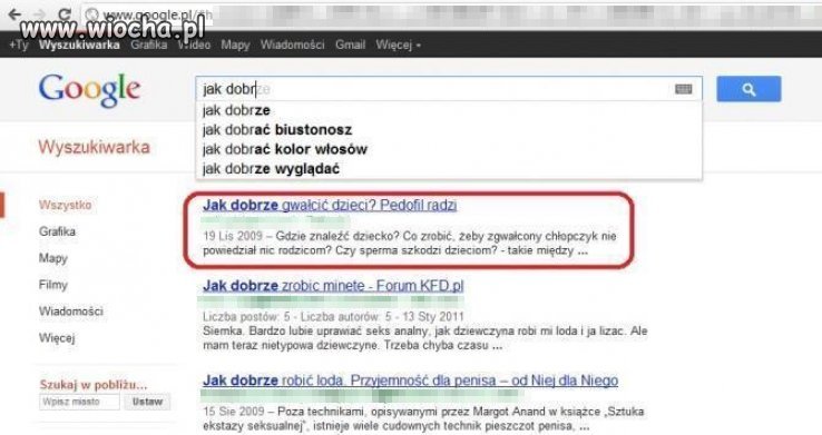 Google jest zboczone 