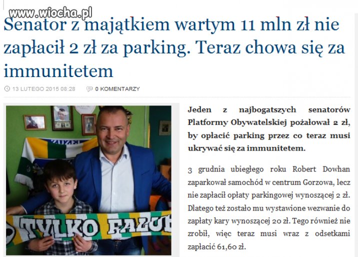Immunitet do ochrony przed opłatą parkingową