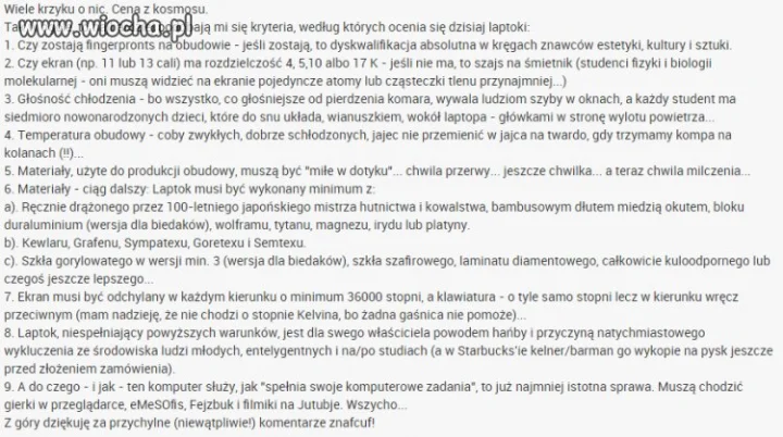 Recenzja pewnego laptopa