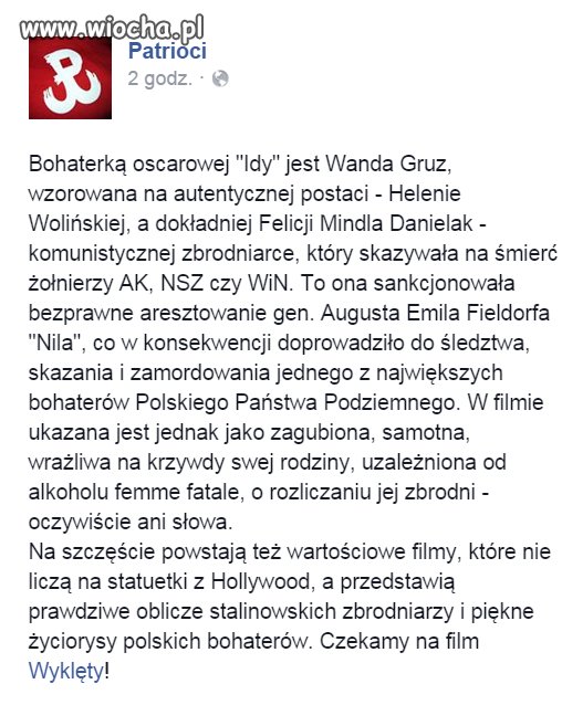 Fakty o oskarowej Idzie 