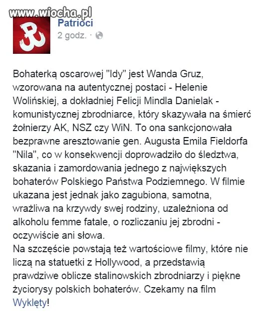 Fakty o oskarowej Idzie 