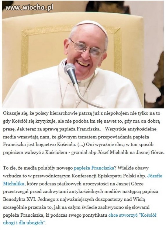 Franciszek uderzył w stół