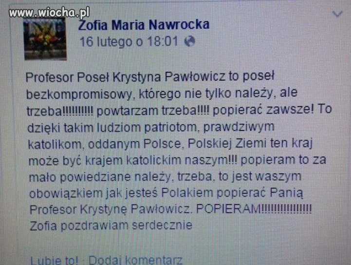 Macie obowiązek popierać posłankę Pawłowicz 