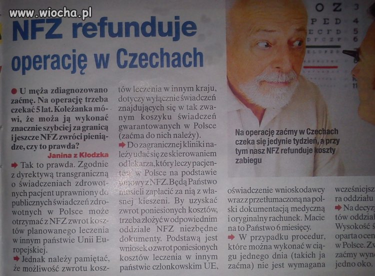 NFZ zwraca koszty operacji w państwach UE