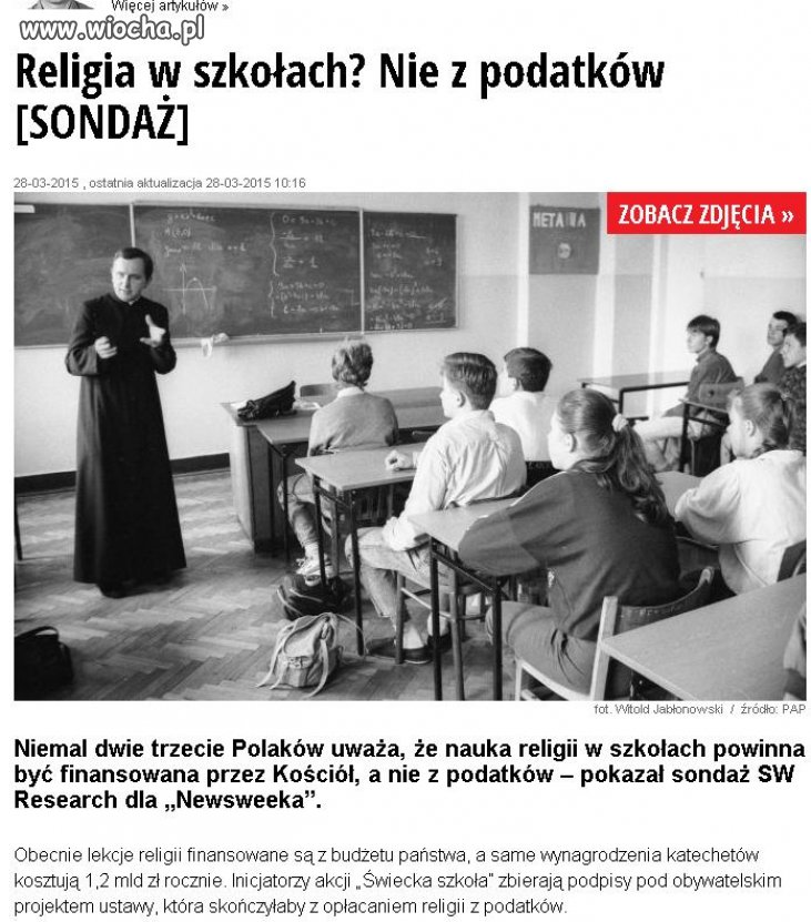 Nawet katolicy nie chcą religii w szkołach!!