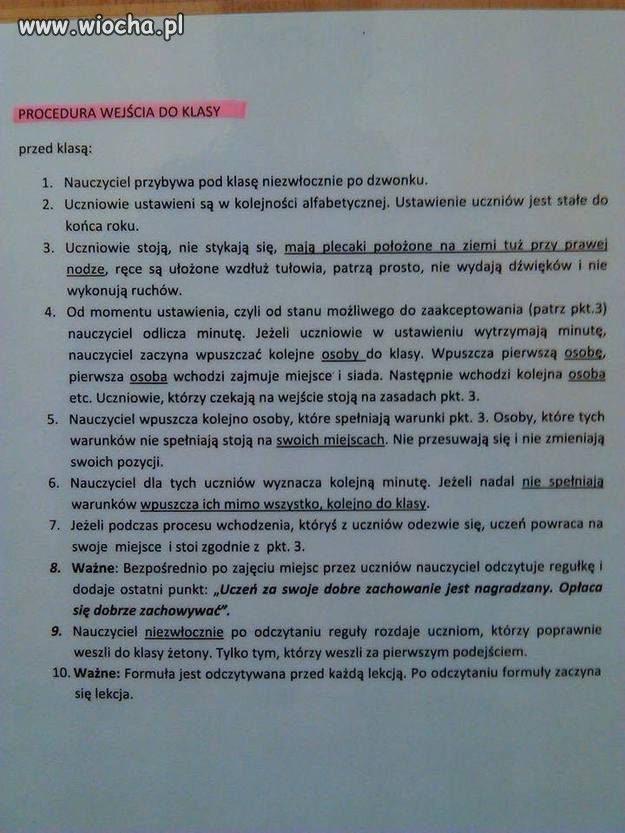 Czy to szkoła czy wojsko...