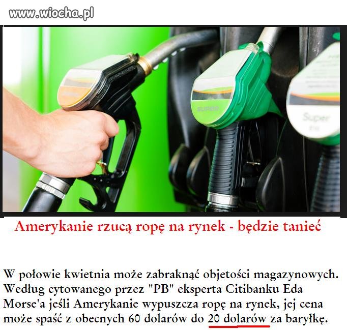 Ropa po 20$ baryłka w PO płaczą jak to czytają.