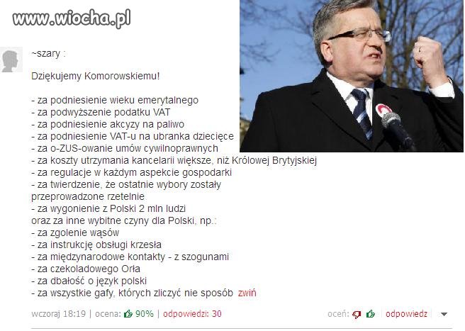 Dziękujemy Komorowskiemu 