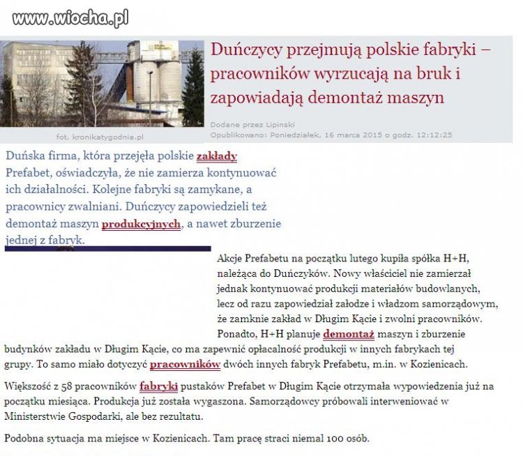 Tak upadają Polskie fabryki 