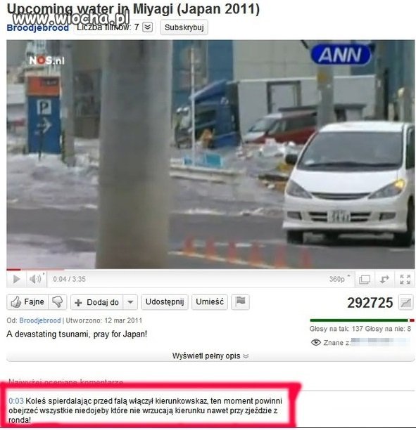 Ucieczka przed falą - kierunkowskaz