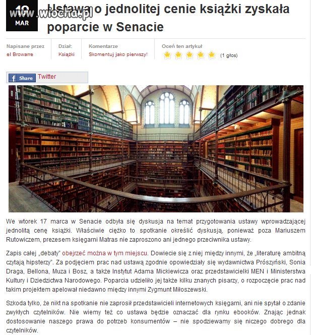 Kraj w którym narzeka się na brak czytelników