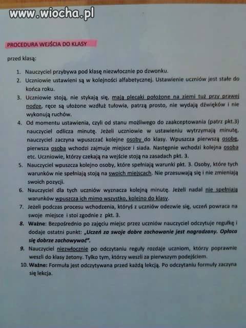Procedura wejścia do I klasy w szkole podstawowej.