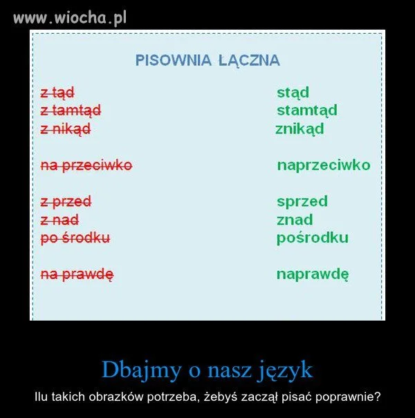 Naprawdę dbajmy o język. 