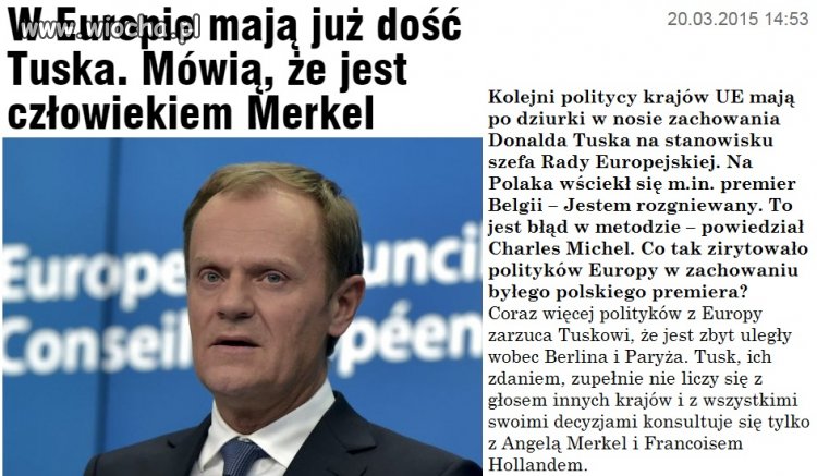 Tam też mają go dość