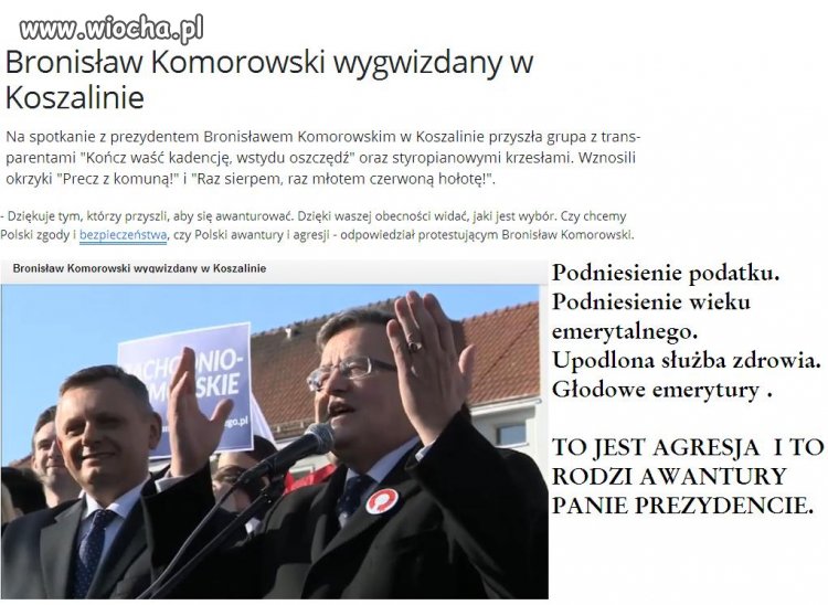 Wszędzie Pana tak witają a słupki w CBOS rosną 