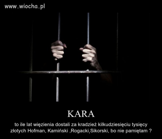 Kara za kradzież, tylko kilka wybranych