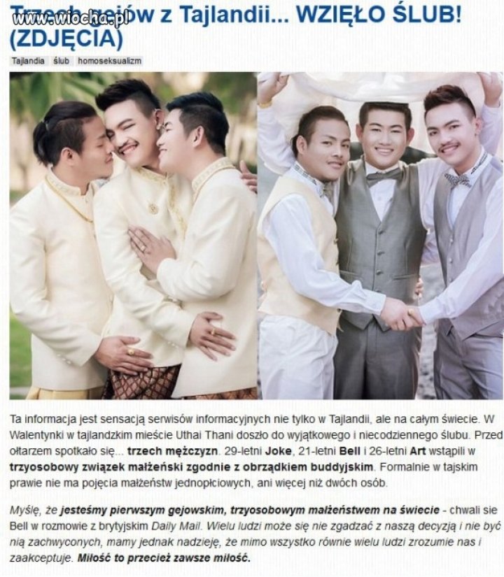 Trzech gejów wzięło ślub